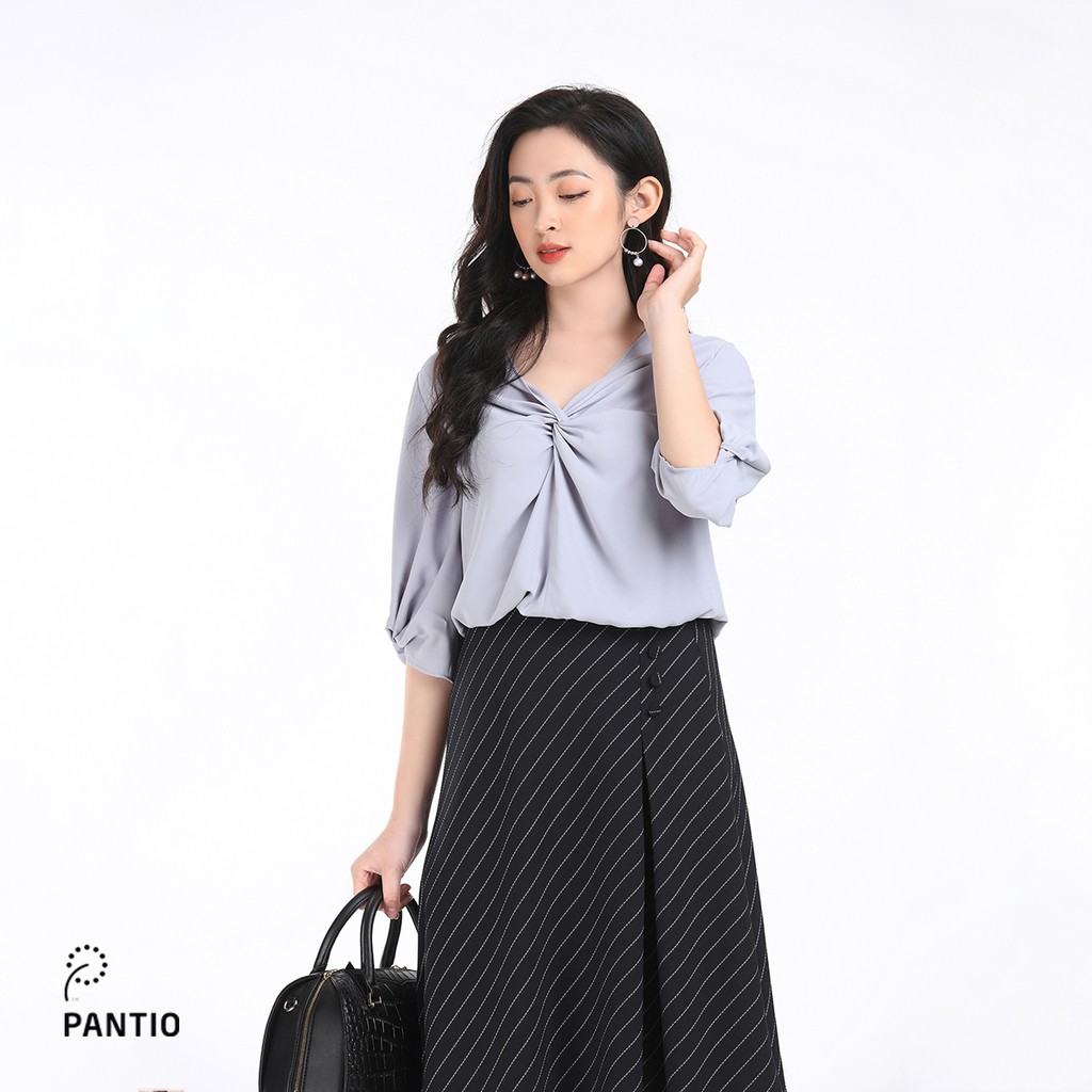 Áo sơ mi chất liệu lụa họa tiết đặc biệt dáng suông FAS12543 - PANTIO