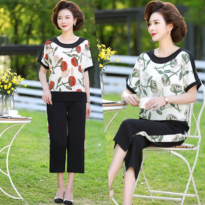 Bộ Đồ Thời Trang Mùa Hè Kiểu Mới Dành Cho Phụ Nữ Trung Niên 2022