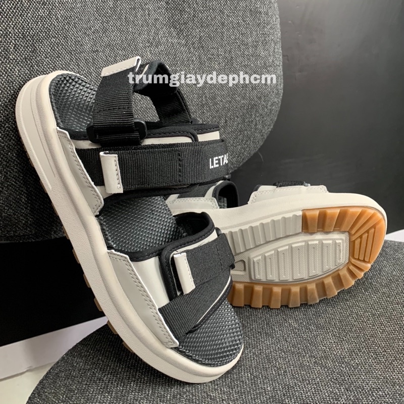 Giày Sandal Letas Nam Nữ - D712B Đen