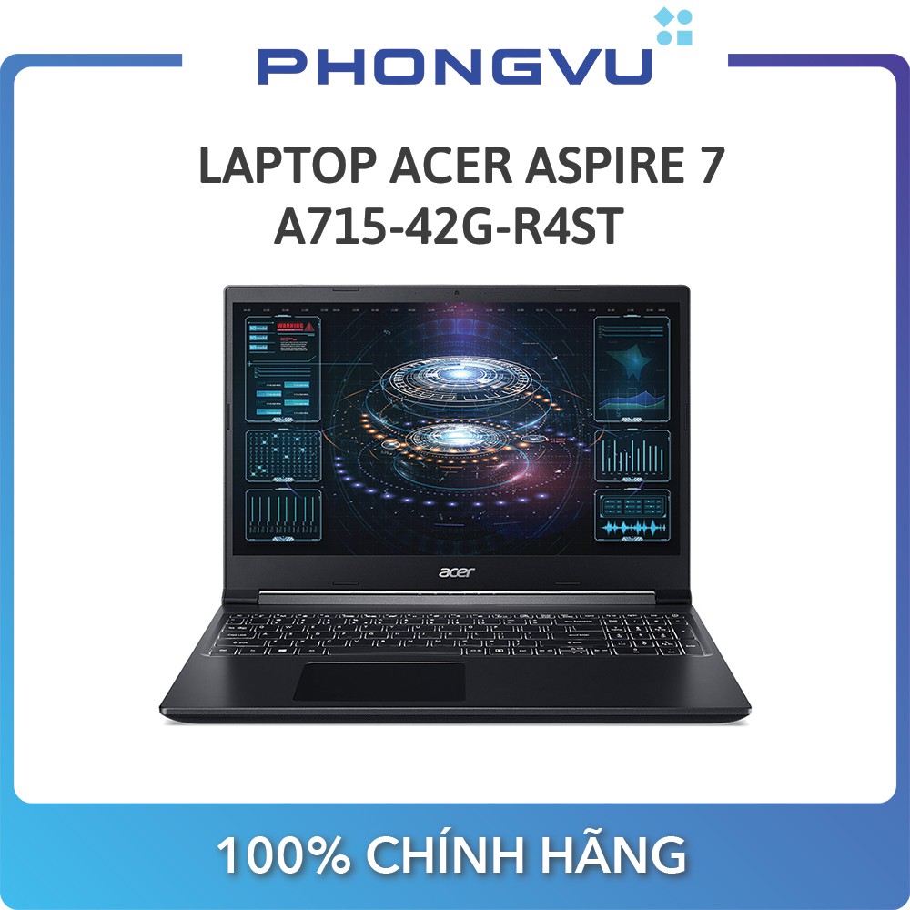 Laptop Acer Aspire 7 A715-42G-R4ST (AMD Ryzen 5 5500U/8GB/256GB SSD/NVIDIA GeForce GTX 1650) (Đen) - Bảo hành 12 tháng