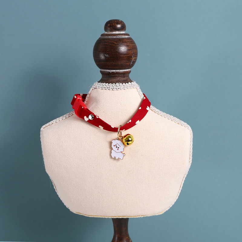 Vòng cổ thú cưng đính nơ phối mặt phụ kiện đa dạng xinh xắn