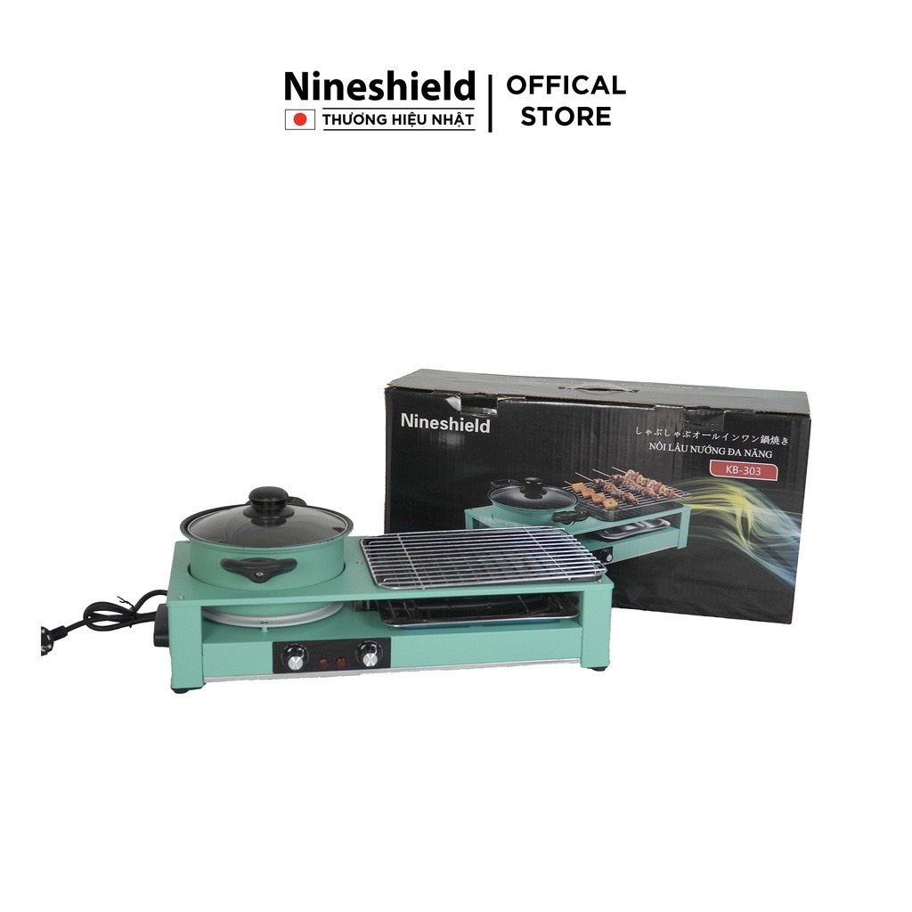 Bếp lẩu nướng/ nồi lẩu nướng điện Nineshield Kb-303 chữ nhật bảo hành 1 năm