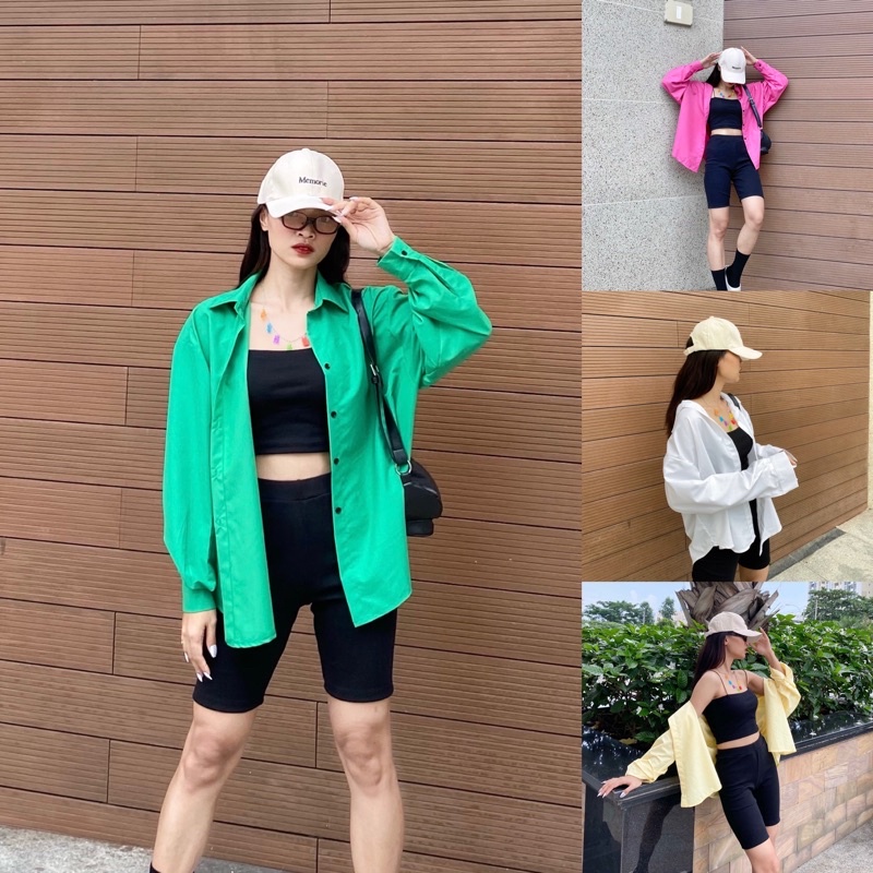 Áo sơmi form rộng tay dài kate oversize - Audrey Studio
