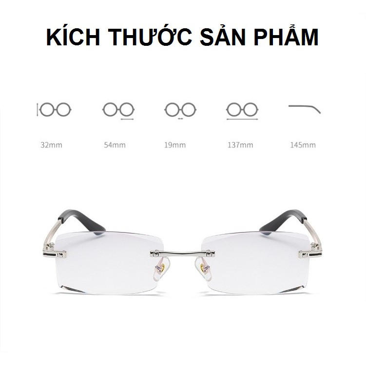 Kính viễn thị sẵn độ gọng khoan Nhật bản chống mỏi và nhức khi đeo lâu cao cấp