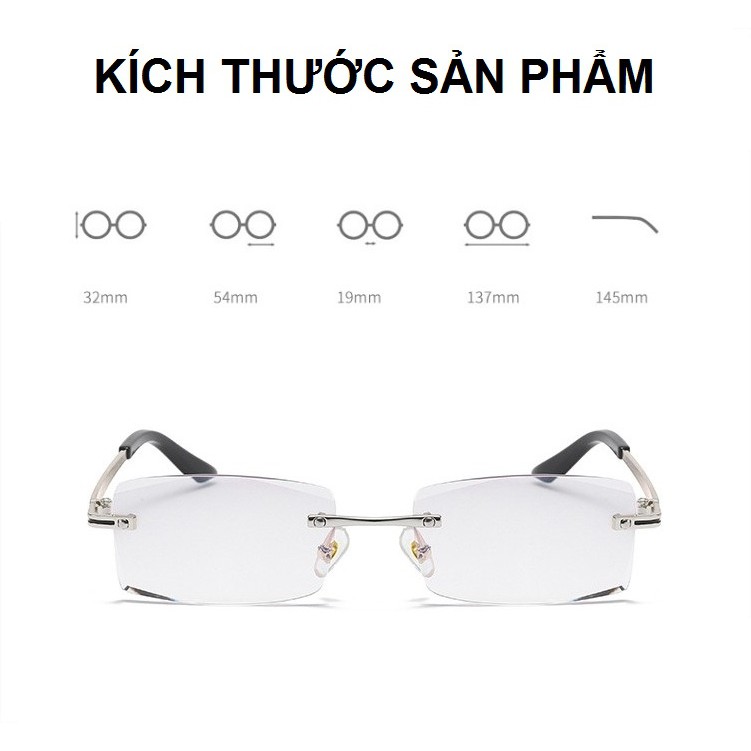 Kính viễn thị sẵn độ gọng khoan Nhật bản chống mỏi và nhức khi đeo lâu cao cấp (KV4N)