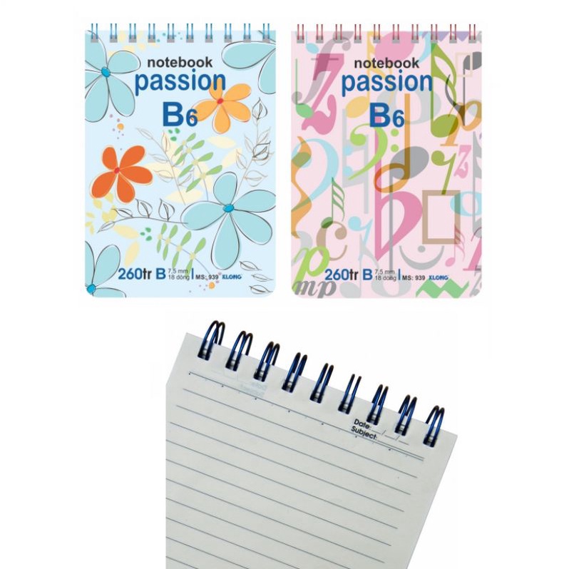 SỔ LÒ XO KÉP DỌC KLONG B6 260 TRANG 939