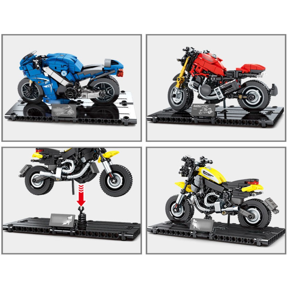 [Mã LIFE0503TOYS giảm 10% đơn 0Đ] [300 CHI TIẾT-HÀNG CHUẨN] BỘ ĐỒ CHƠI XẾP HÌNH XE MÁY, Lắp Ráp MOTO, XE ĐUA, SIÊU XE