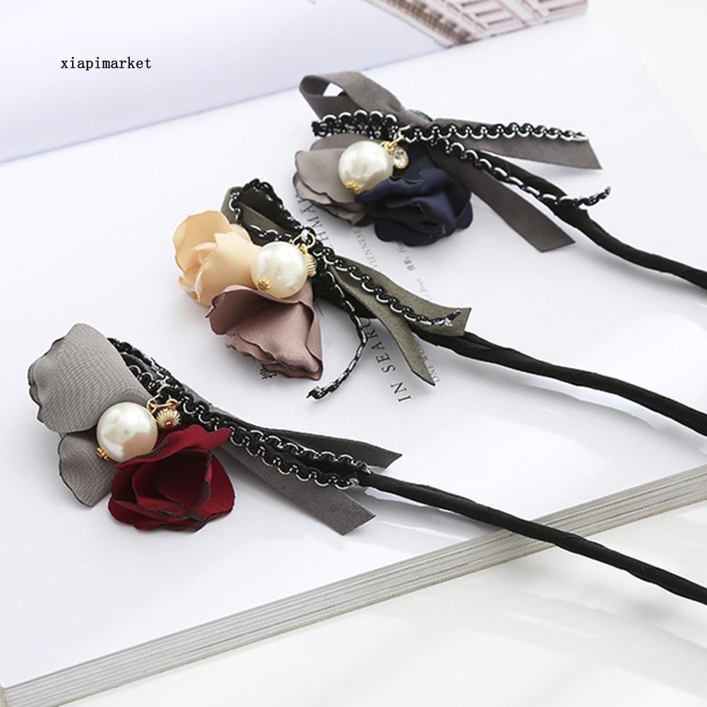 Dụng Cụ Búi Tóc Hình Bánh Donut Và Hoa Đính Ngọc Trai Giả Thời Trang Cho Nữ