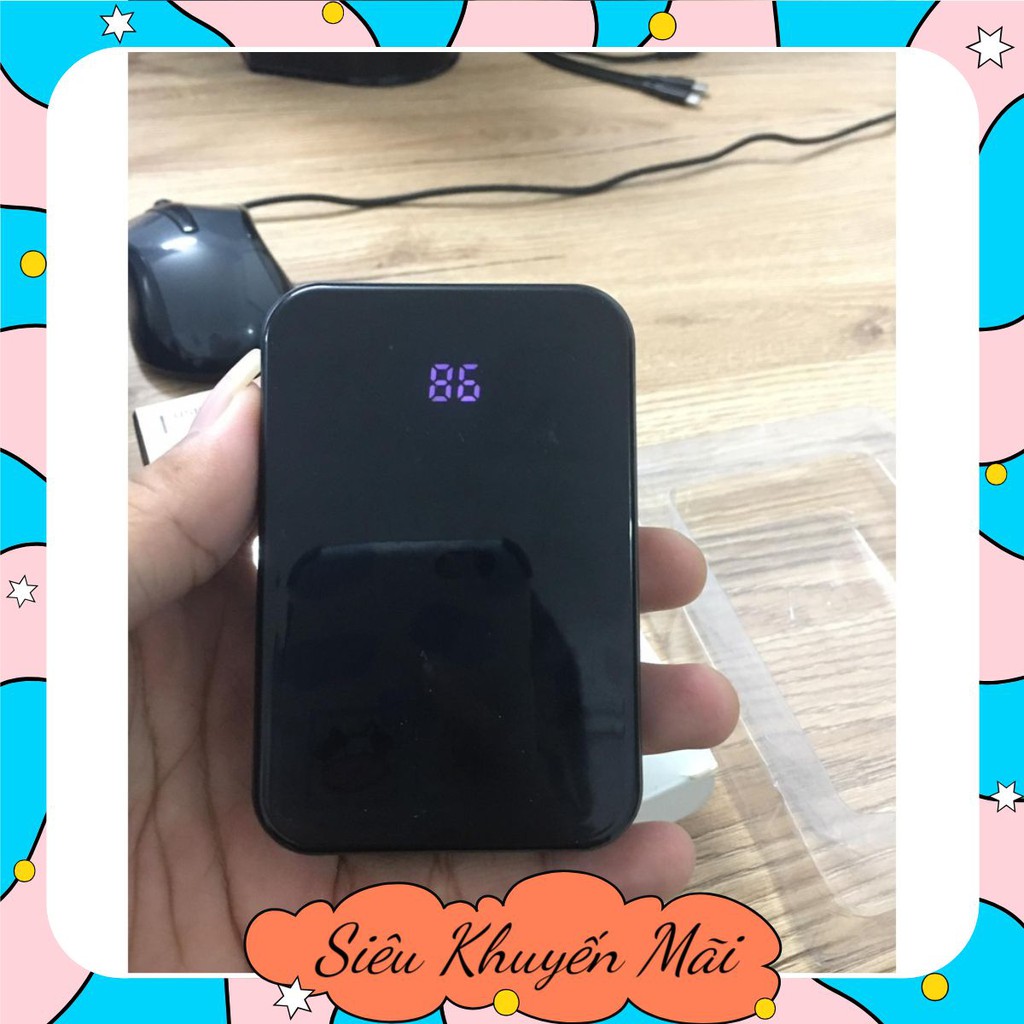 Pin sạc dự phòng smart Power Box 10000mah mặt kính hiển thị % pin rõ nét chính hãng giá tốt lucas.shop1 nathan.shop1