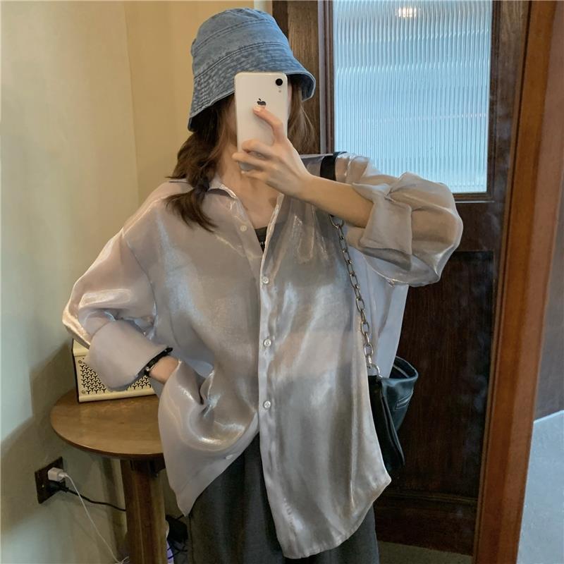 Áo Cardigan Chiffon Lụa Sáng Tay Dài Chống Nắng Tia Cực Tím Phong Cách Mới Mùa Hè Dễ Phối Đồ Thời Trang Cho Nữ 2022