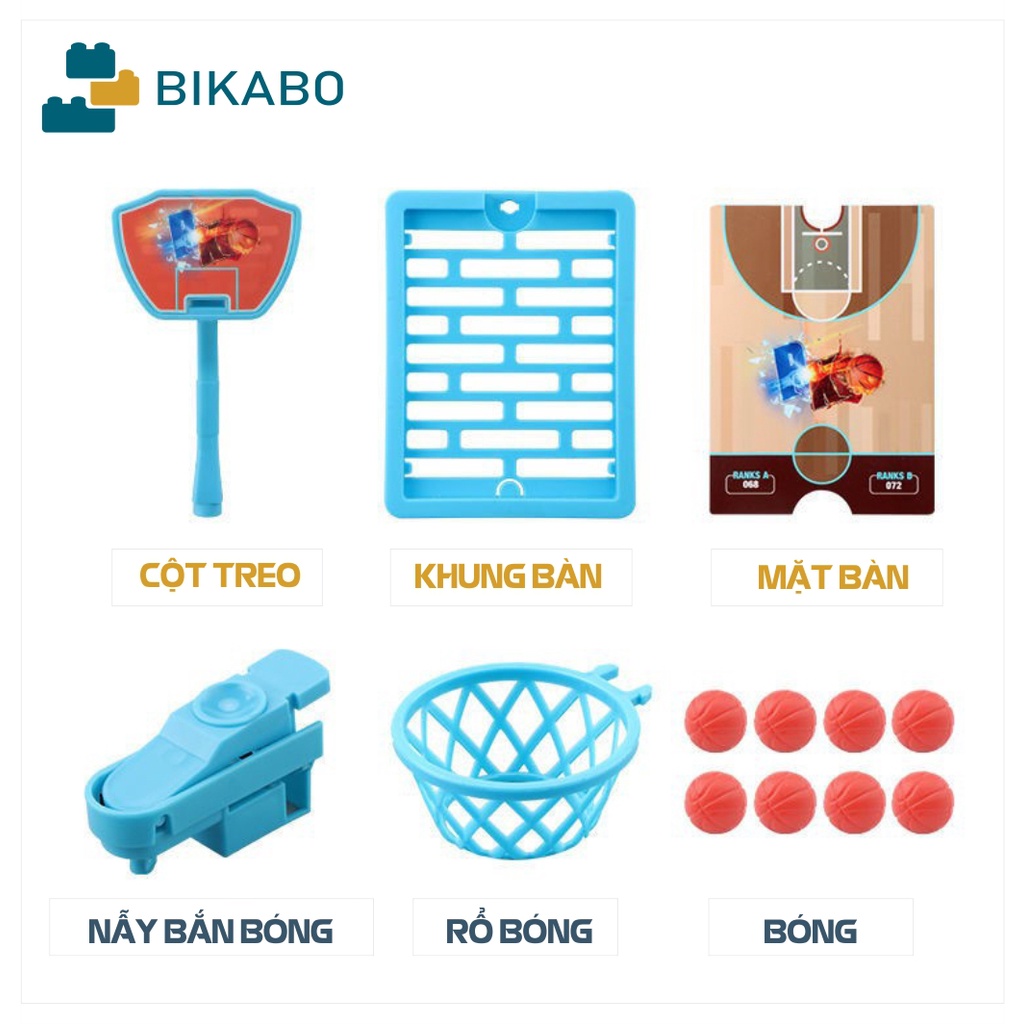 Đồ chơi vận động cho bé, bộ đồ chơi bóng rổ mini lắp ghép dễ dàng cho trẻ, BIKABO