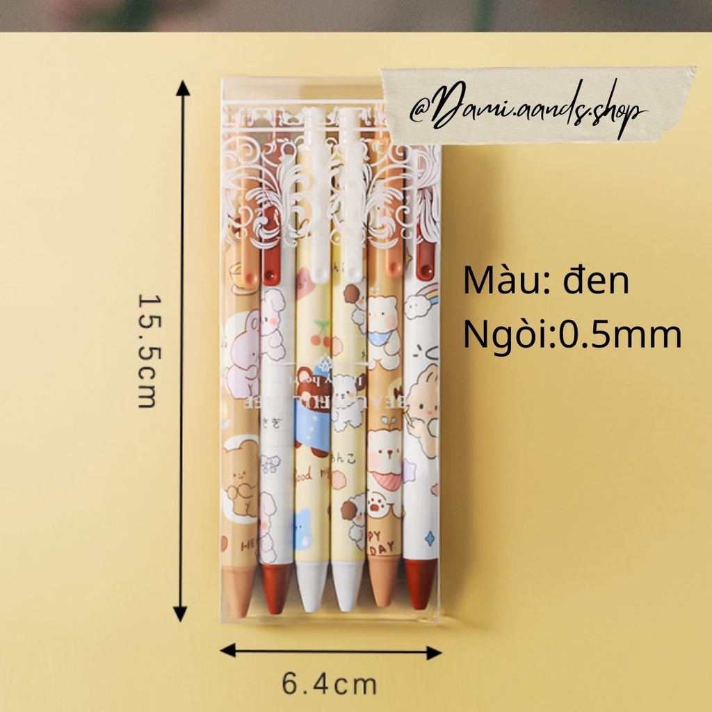 Bút gel đen họa tiết vô cùng dễ thương mực đều bút nhẹ dễ cầm nắm thích hợp cho học sinh văn phòng