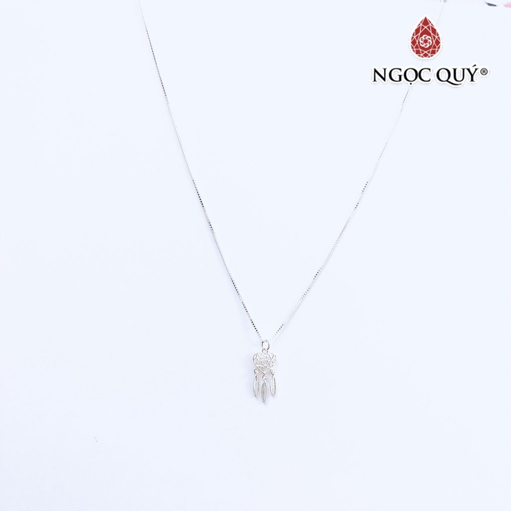 Dây chuyền bạc mặt dreamcatcher hình trái tim - Ngọc Quý