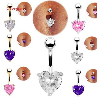 Khuyên xỏ rốn đính đá hình ngôi sao/trái tim xinh xắn