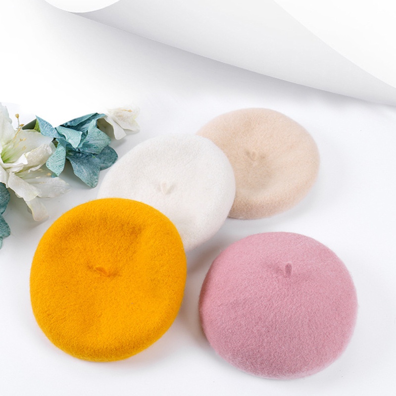 Mũ Beret Vải Len Phong Cách Công Chúa Đáng Yêu Thời Trang Thu Đông Cho Bé Gái