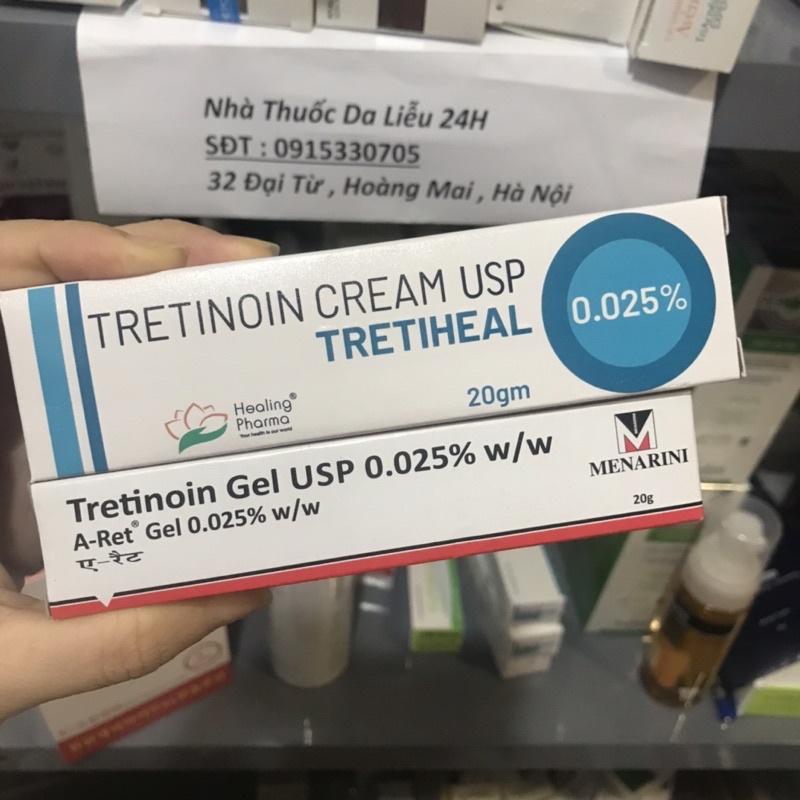 Tretinoin USP TRETIHEAL CREAM 0.025 0,05 0,2 20g kem chống lão hoá