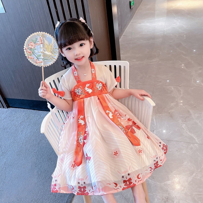 Bộ Hán Phục Thời Trang Mùa Hè 2022 Phong Cách Trung Hoa Dành Cho Bé Gái