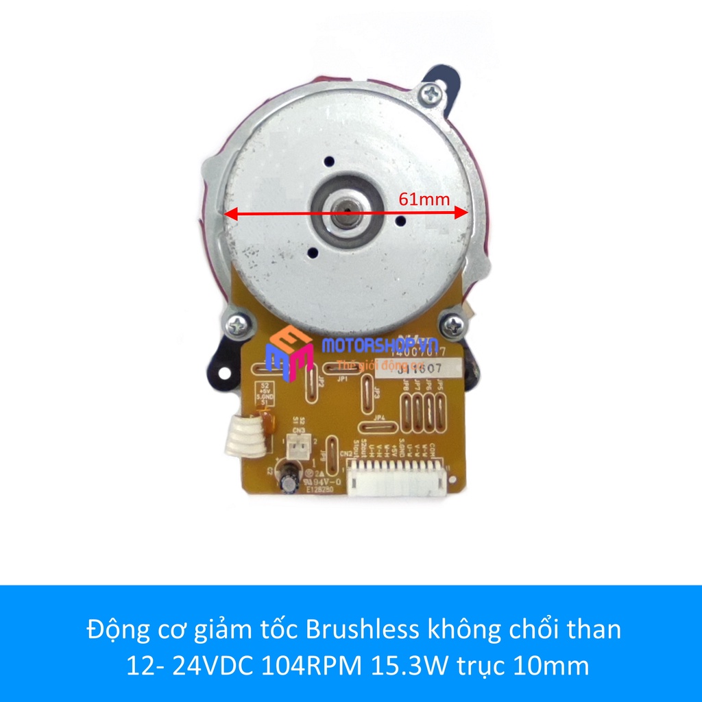 ĐỘNG CƠ GIẢM TỐC BRUSHLESS KHÔNG CHỔI THAN 12- 24VDC 104RPM 15.3W TRỤC 10MM