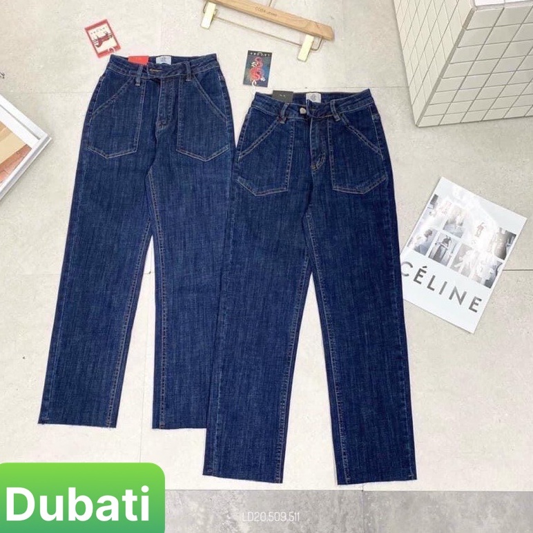 QUẦN BAGGY JEANS NỮ CHẤT BÒ CO GIÃN TÚI NHỌN ỐNG SUÔNG SIÊU TÔN DÁNG CẠP CAO PHONG CÁCH CAO CẤP - DUBATI FASHION