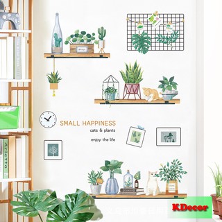 Decal dán tường 3 tầng kệ trang trí