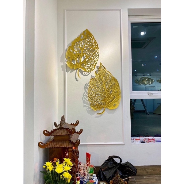Tranh Sắt Treo Tường Nghệ Thuật , Tranh Decor Trang Trí Lá Bồ Đề Mã A123