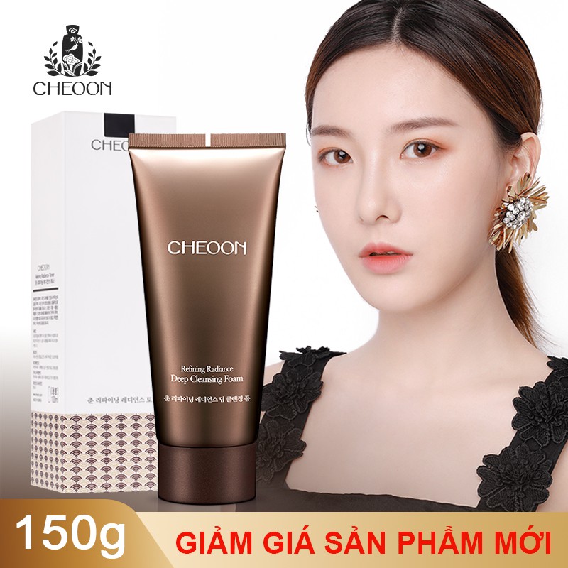 Sữa rửa mặt giữ ẩm, trắng da, chiết xuất thiên nhiên từ linh chi, dâu tằm CHEOON- Refining Radiance Deep Cleansing Foam