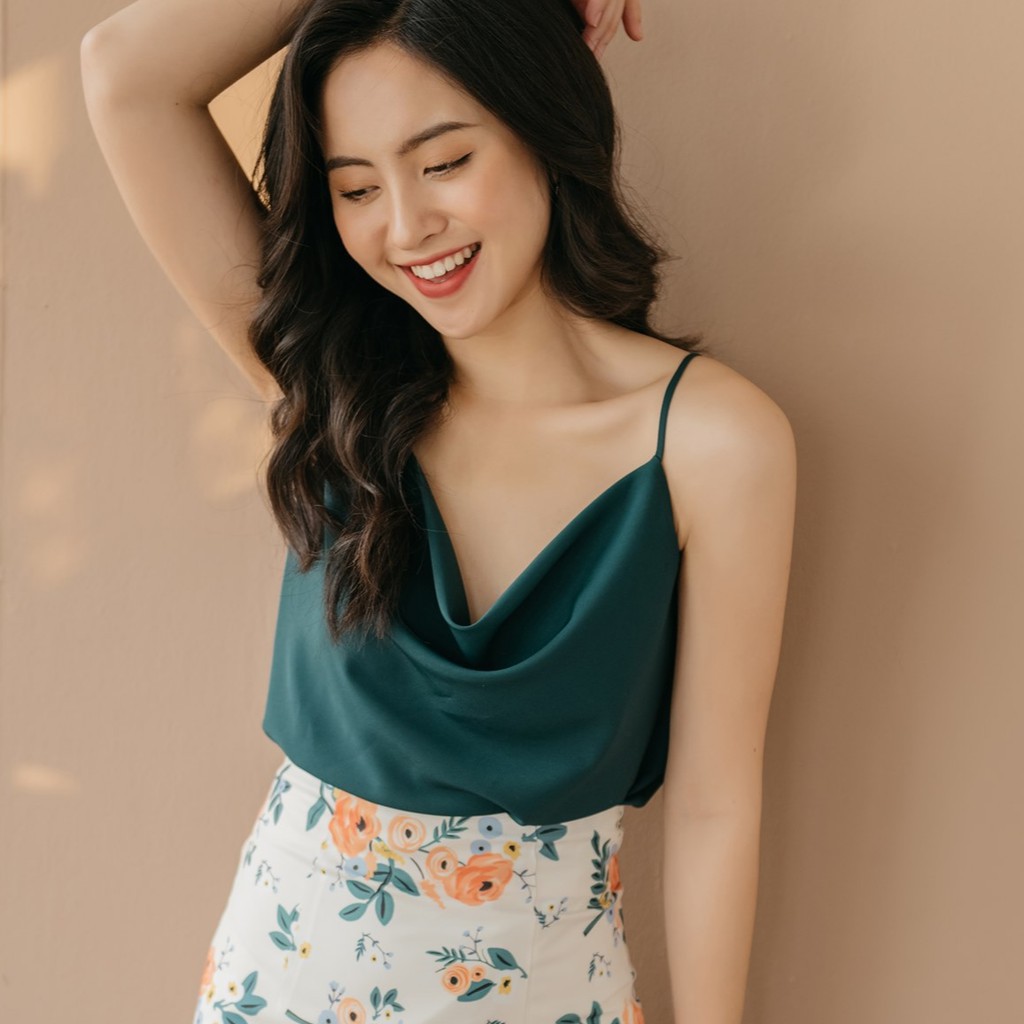 Áo 2 dây lụa cổ đổ siêu xinh (kèm feedback khách hàng