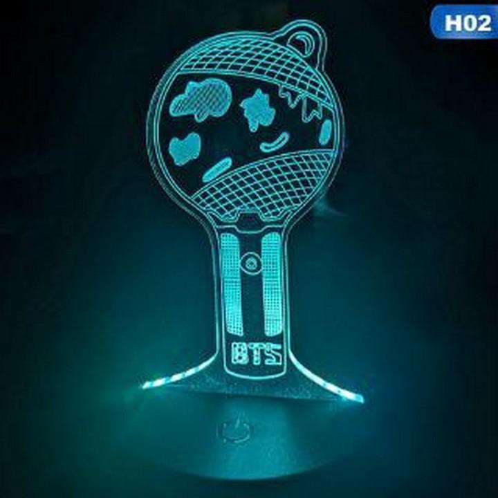 Đèn ngủ lightstick LYS BTS dạng phát sáng để bàn đổi 7 màu