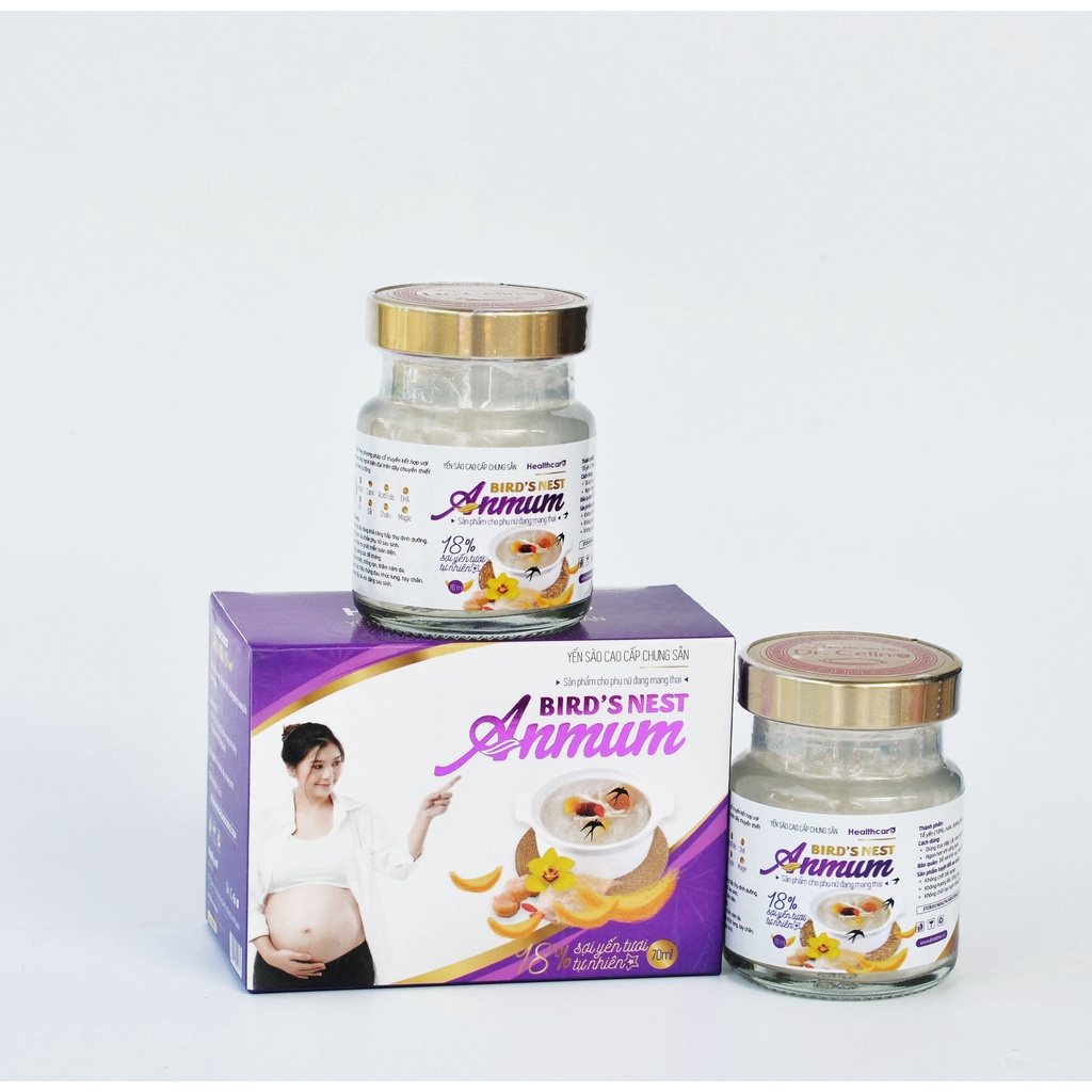 Yến sào dành cho bà bầu 18% yến + DHA, Choline, Axit Folic, Canxi, Sắt, Kẽm Anmun Dr.Celine