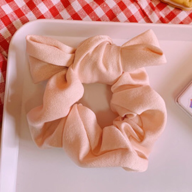Buộc tóc scrunchies lụa kết nơ tiểu thư ulzzang
