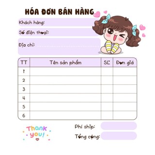 [MUA 10 TẶNG 1]  HOÁ ĐƠN MINI 1 LIÊN DỄ THƯƠNG MẪU MỚI (HOT)