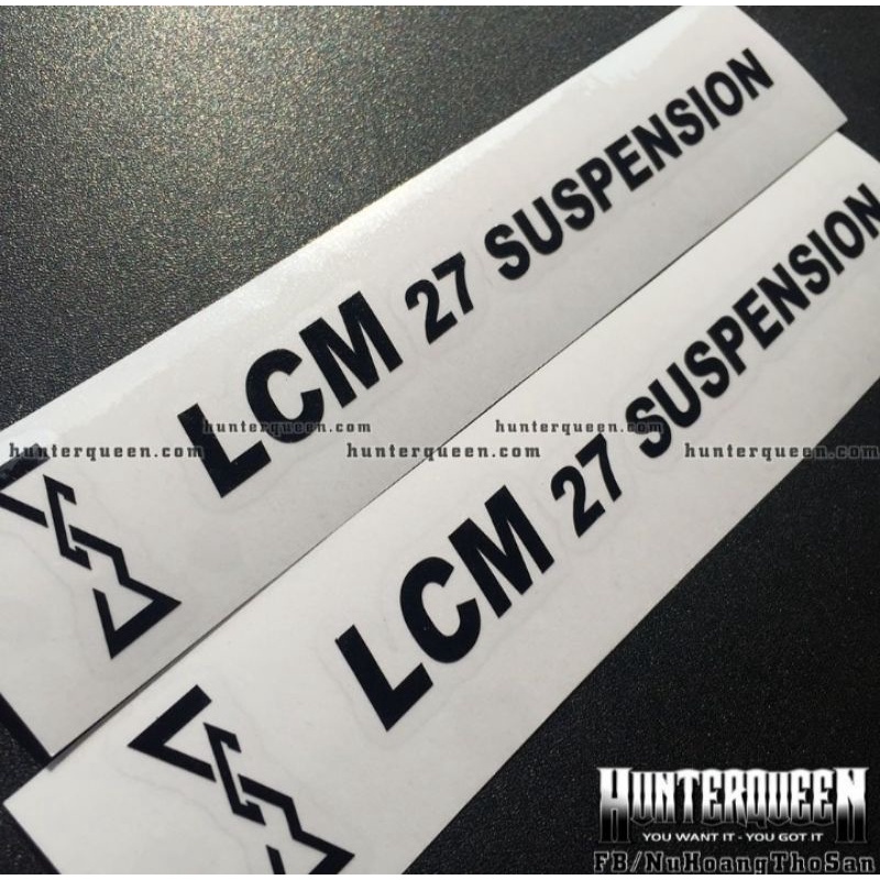 Cặp tem LCM 27 Suspension màu đen dán phuộc trước. Decal bóc tách nền cực đỉnh. Thay đổi màu theo yêu cầu.