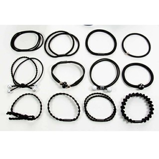 Sét 12 dây buộc tóc Hàn Quốc, chun cột tóc thời trang