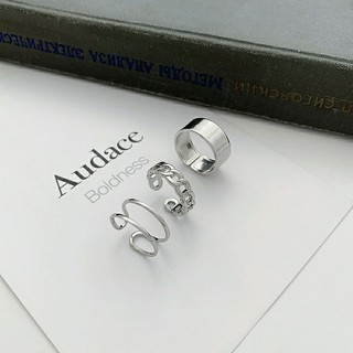 Set bộ 3 nhẫn bạc Hàn Quốc dễ điều chỉnh