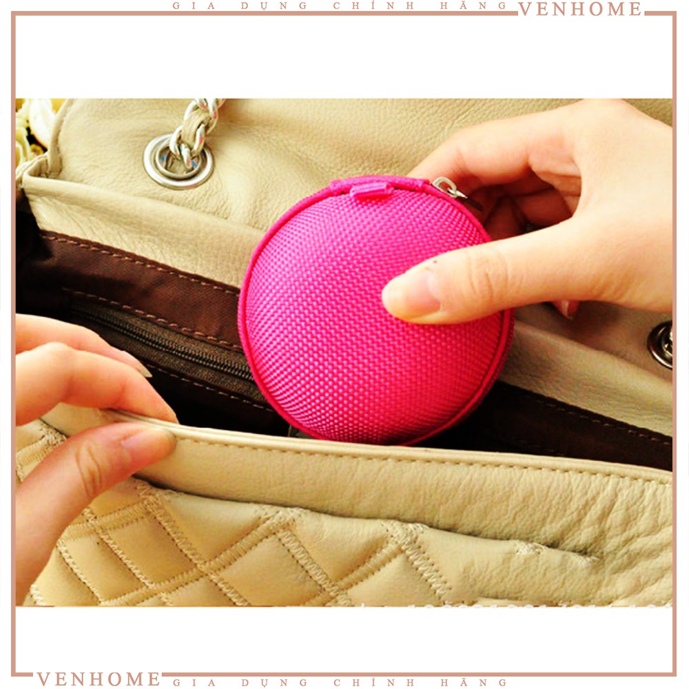 Hộp đựng tai nghe, củ sạc, dây sạc, có túi lưới bên trong siêu tiện lợi