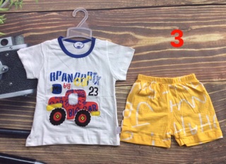 Bộ cotton sợi tre bé trai