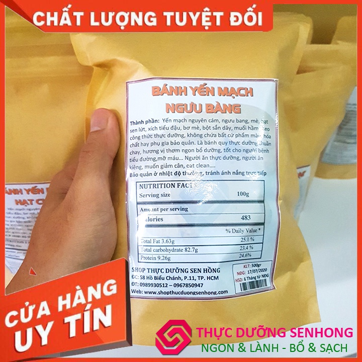 Bánh yến mạch ngưu bàng  Bánh quy thực dưỡng không đường không gia vị
