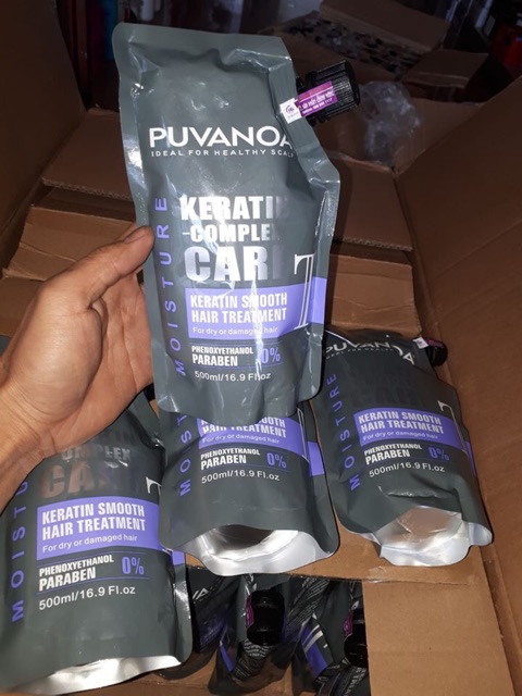 HẤP TÚI COLLAGEN KERATIN PUVANOA SIÊU MỀM MƯỢT 500ML