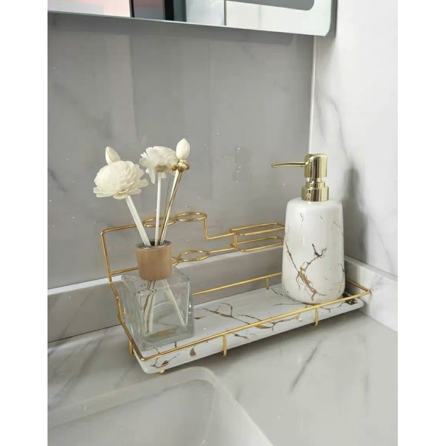 Khay Sứ Để Mĩ Phẩm, Bàn Chải, Đồ Dùng Nhà Tắm Gốm Sứ Cao Cấp