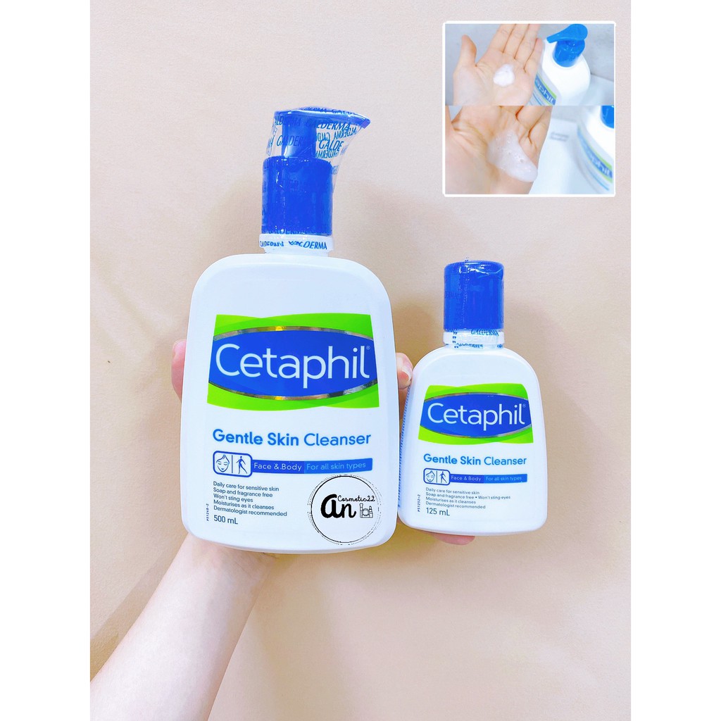 Sữa Rửa Mặt Cetaphil Gentle Skin Cleanser 125 - 500ml Dịu Nhẹ cho da mụn, nhạy cảm