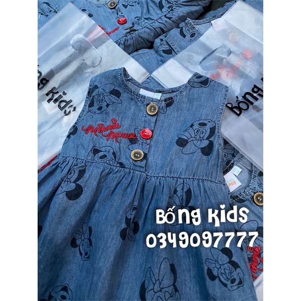 Váy Denim Bé Gái Minnie Thêu DN