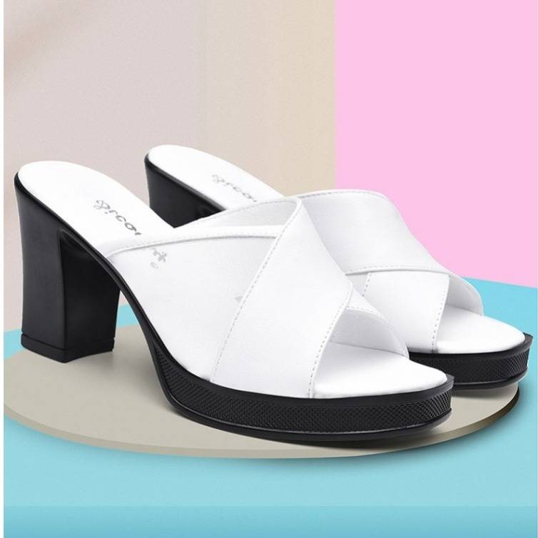 Dép nữ chất lượng cao da mềm cao gót thời trang