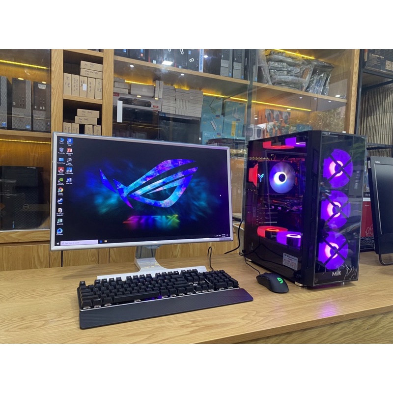 Dàn pc chuyên game, đồ hoạ i7 ram 16G vga 6G lcd 27" phím chuột cơ