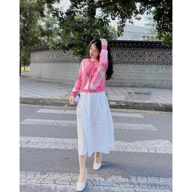 ÁO KHOÁC LEN CARDIGAN MÀU HỒNG TIỂU THƯ SANG CHẢNH HÀNG CAO CẤP LOẠI 1