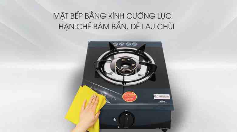 Bếp gas đơn Kiwa KW-300G mới, tiết kiệm gas,mặt kính cường lực