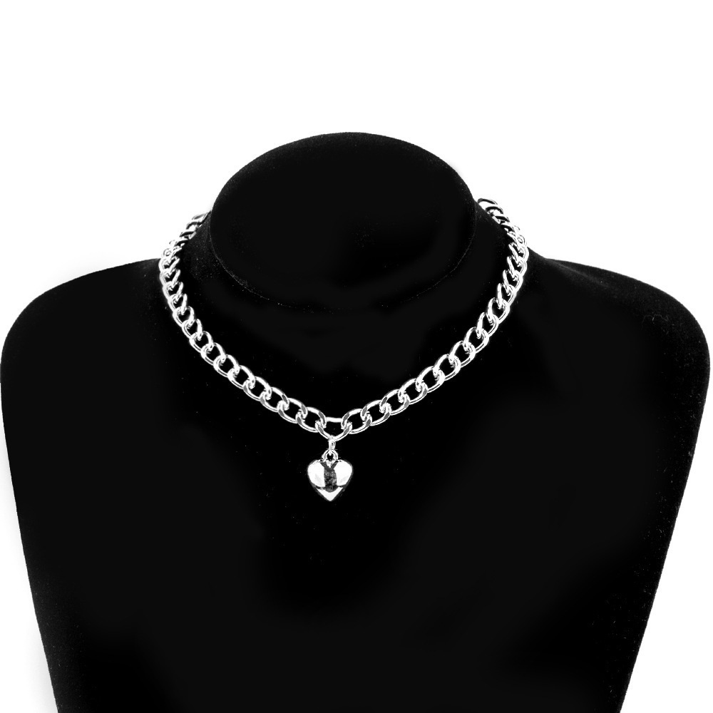 Vòng Cổ Choker Hình Ổ Khóa Trái Tim Màu Vàng/ Bạc Phong Cách Thời Trang Mới Cho Nữ