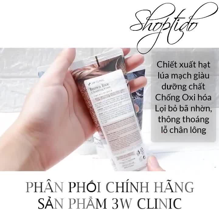 Sữa rửa mặt 3W CLINIC Foam Cleansing chiết xuất thành phần tự nhiên 100ML, Hàn Quốc NPP Shoptido | BigBuy360 - bigbuy360.vn