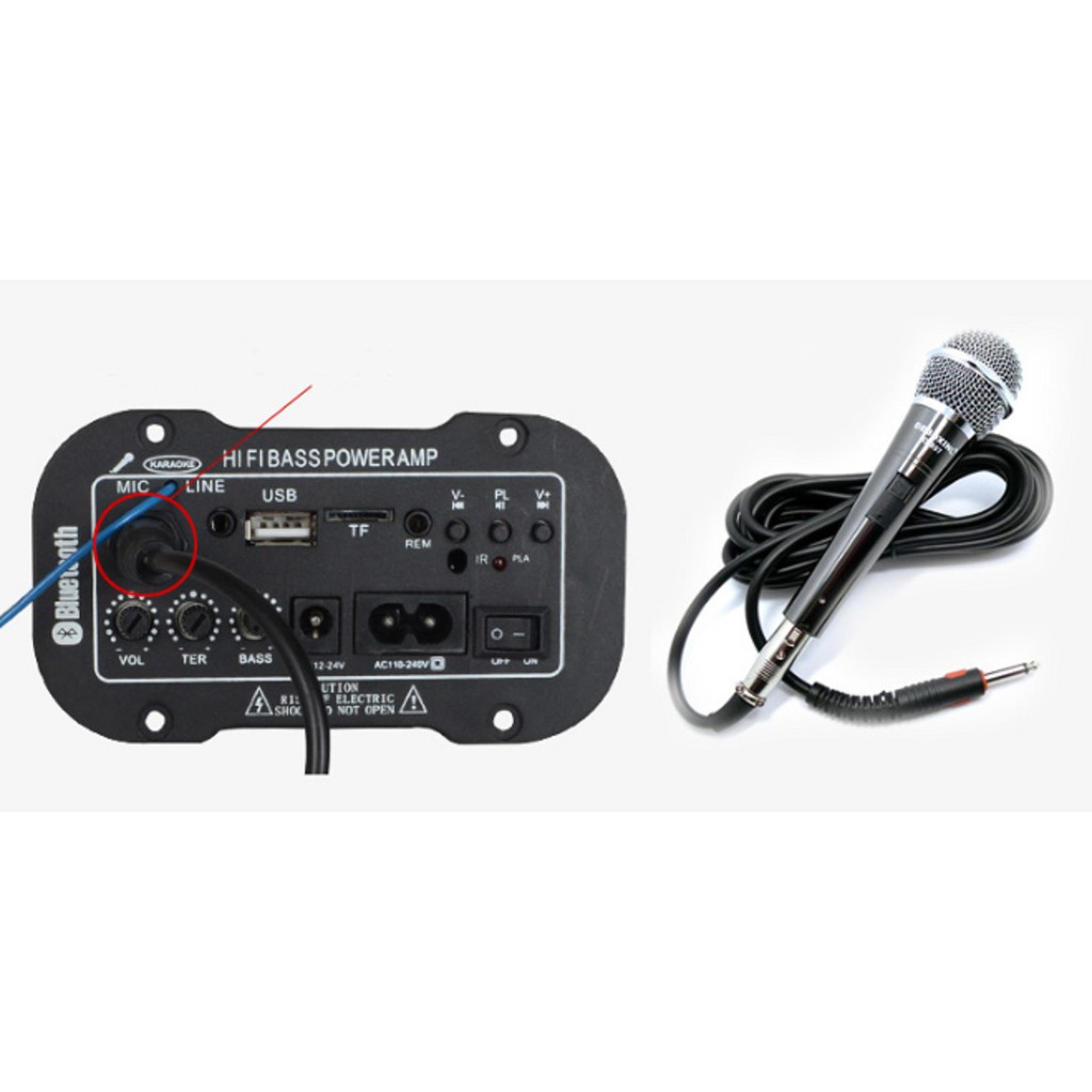 Denshitaro Mạch loa kéo hifi bass power+ bluetooth+ khe cắm mic D00-168