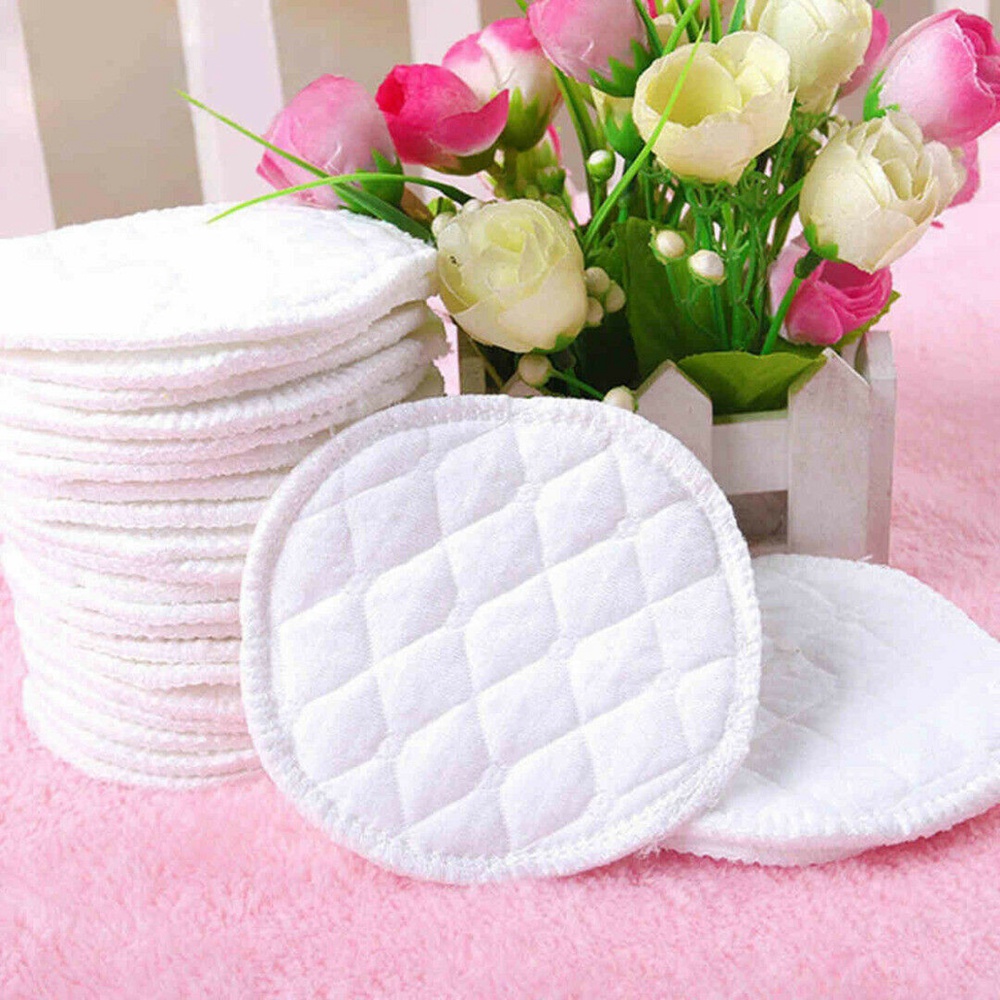 Set 12 Miếng Lót Ngực Ba Lớp Bằng Cotton Có Thể Giặt Sạch Tái Sử Dụng Cho Phụ Nữ Đang Cho Con