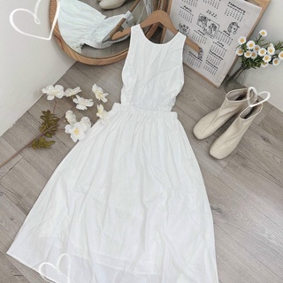 ĐẦM MAXI TRẮNG DÂY ĐAN CHÉO LƯNG